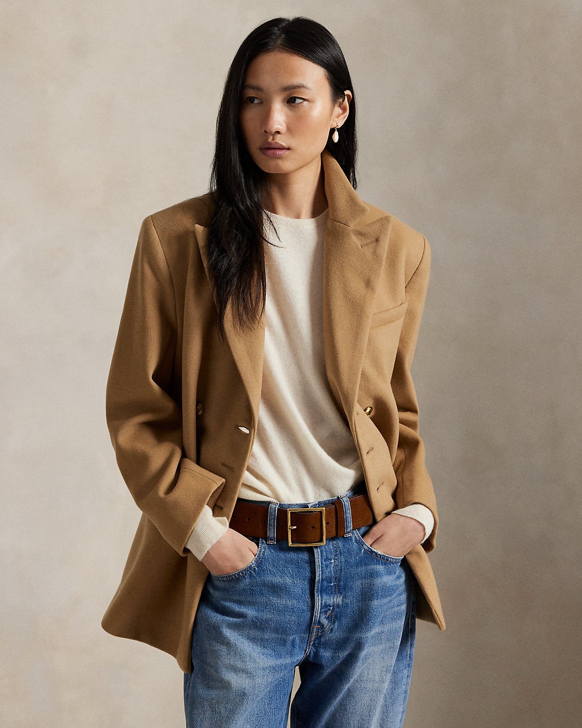 Ralph Lauren DoubleBreasted Wool Melton Blazer