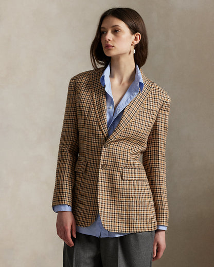 Ralph Lauren SingleBreasted Plaid Tweed Blazer