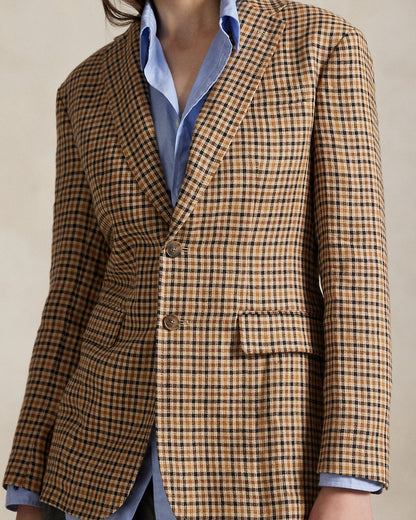 Ralph Lauren SingleBreasted Plaid Tweed Blazer