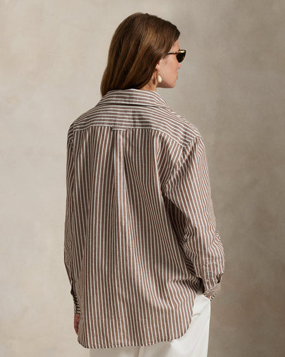 Ralph Lauren Oversize Fit Striped CottonLinen Shirt