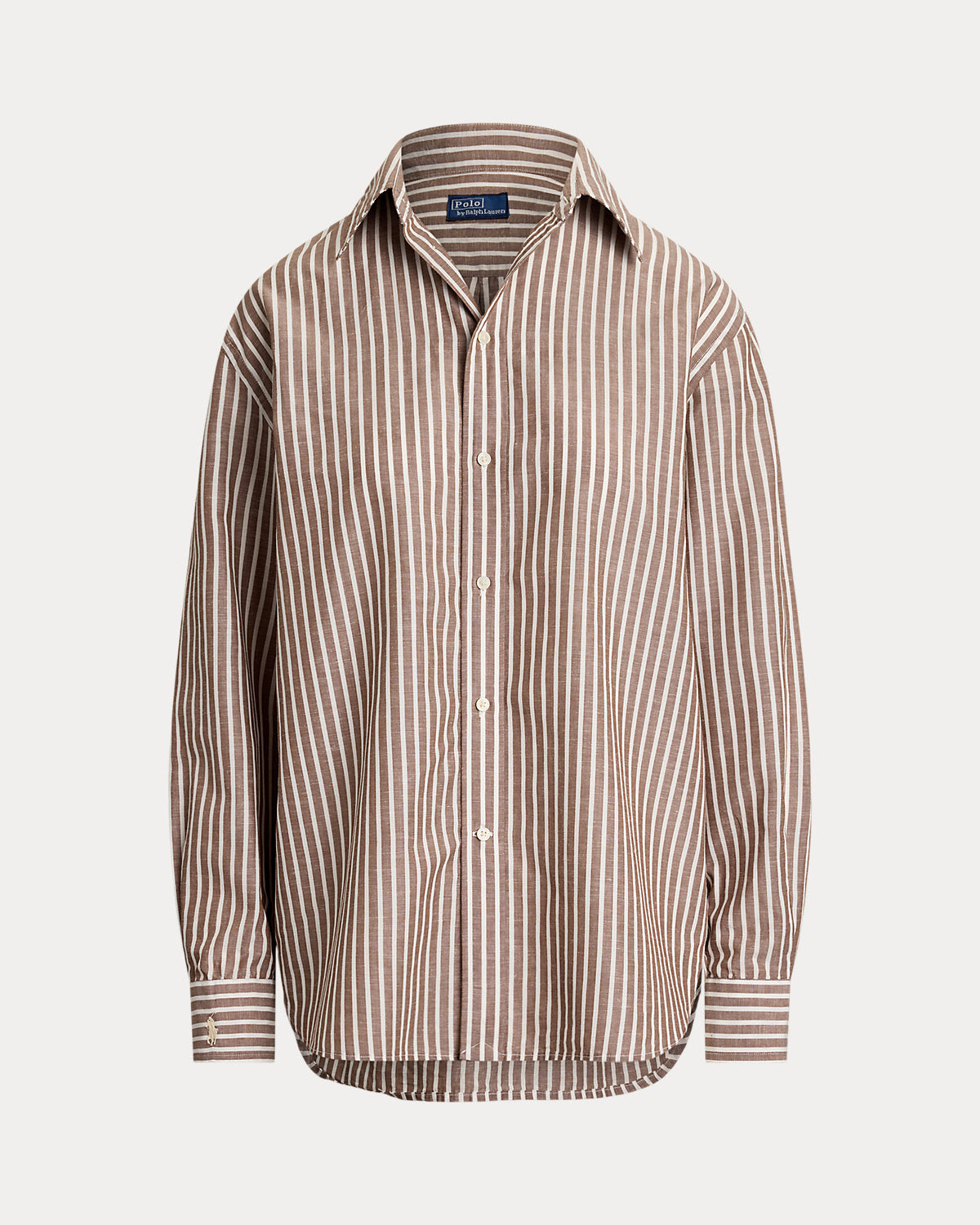 Ralph Lauren Oversize Fit Striped CottonLinen Shirt