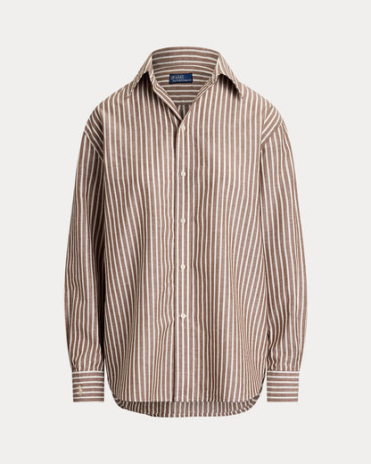 Ralph Lauren Oversize Fit Striped CottonLinen Shirt