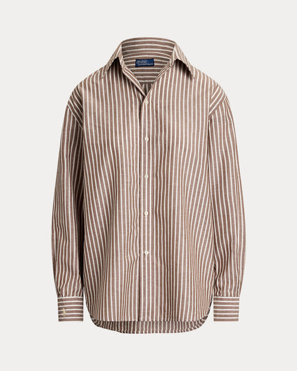 Ralph Lauren Oversize Fit Striped CottonLinen Shirt