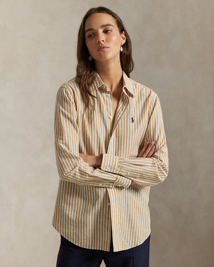 Ralph Lauren Classic Fit Striped CottonLinen Shirt