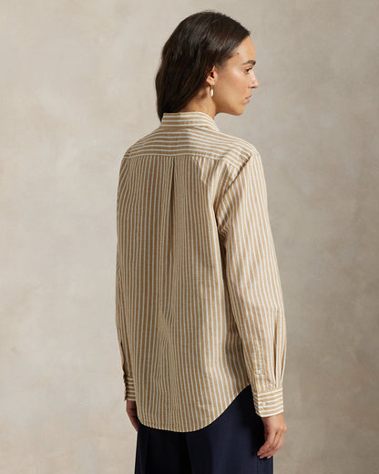 Ralph Lauren Classic Fit Striped CottonLinen Shirt