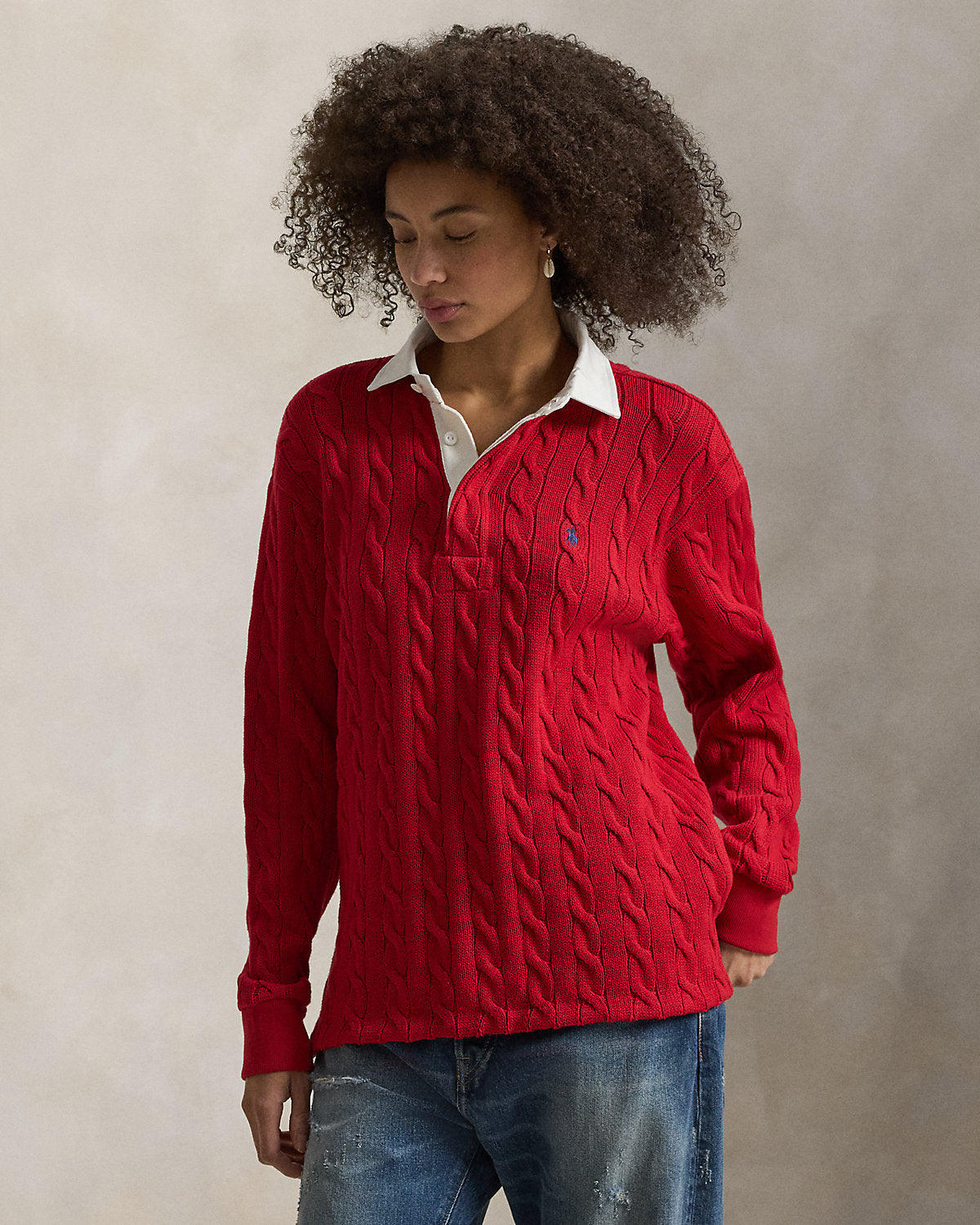 Ralph Lauren CableKnit Cotton Rugby Shirt