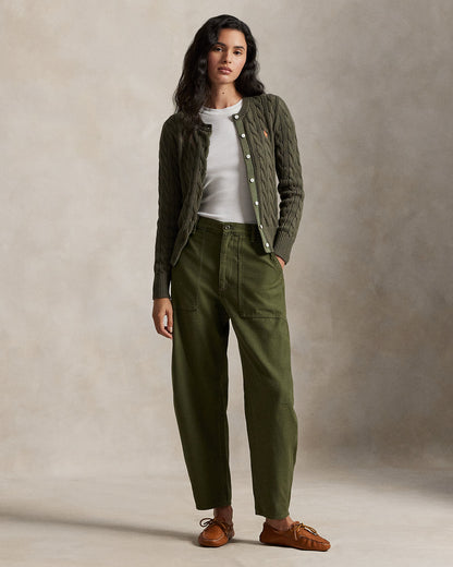 Ralph Lauren CableKnit Cotton Crewneck Cardigan