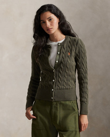 Ralph Lauren CableKnit Cotton Crewneck Cardigan