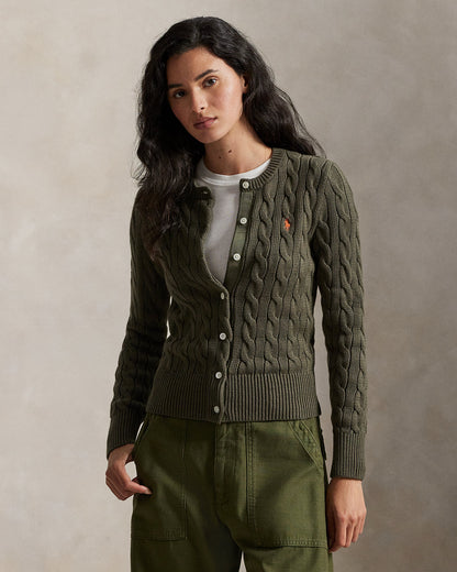 Ralph Lauren CableKnit Cotton Crewneck Cardigan