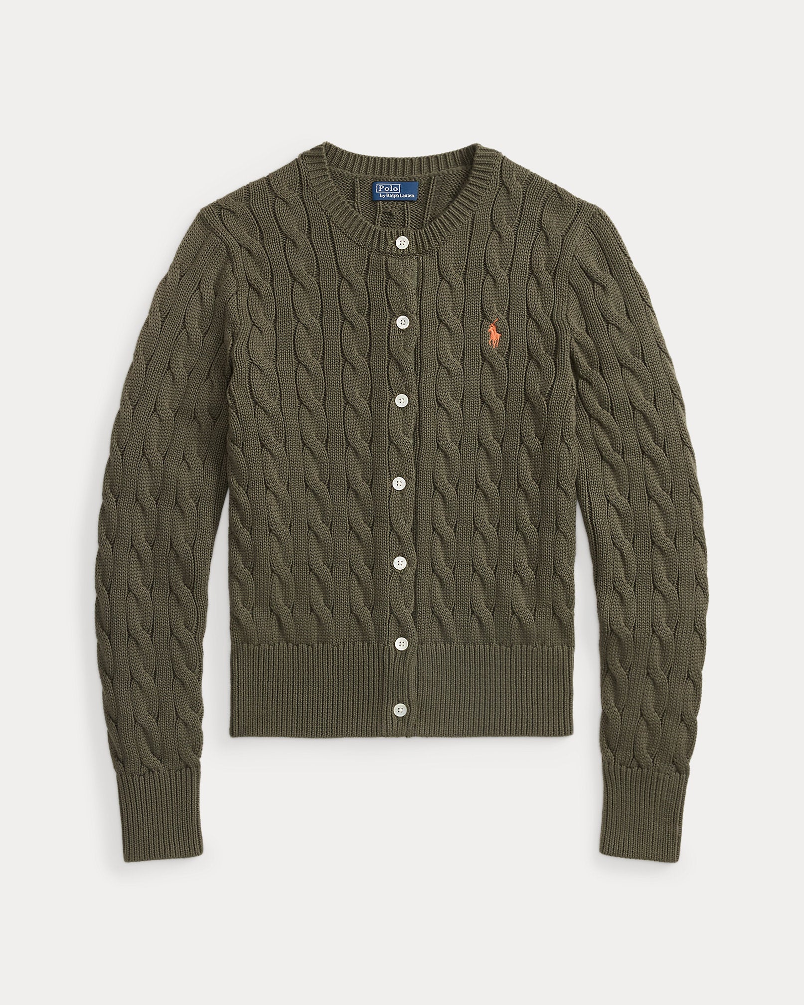 Ralph Lauren CableKnit Cotton Crewneck Cardigan