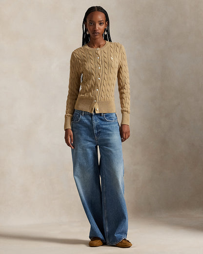 Ralph Lauren CableKnit Cotton Crewneck Cardigan
