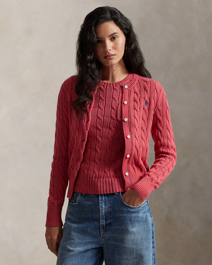 Ralph Lauren CableKnit Cotton Crewneck Cardigan