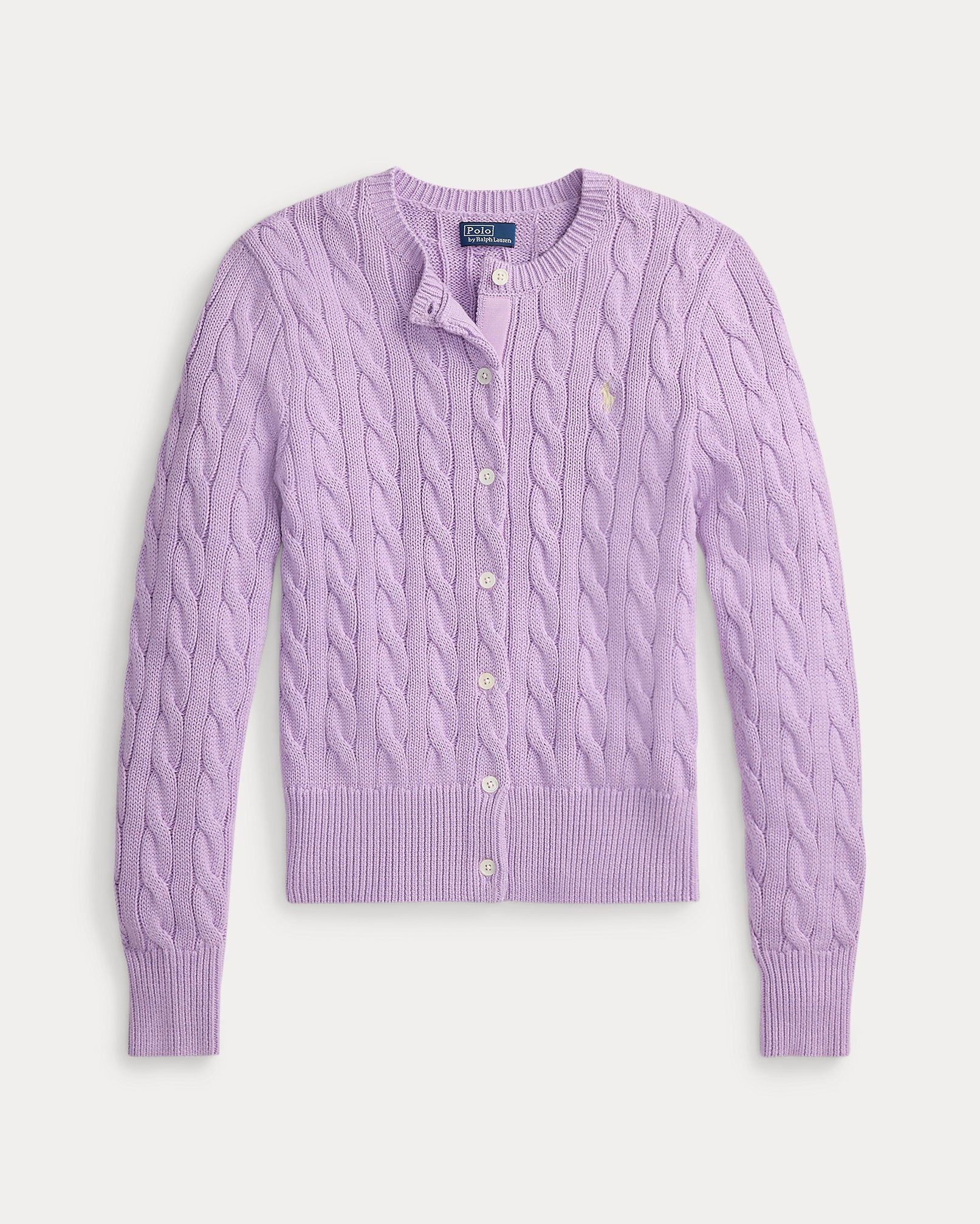 Ralph Lauren CableKnit Cotton Crewneck Cardigan