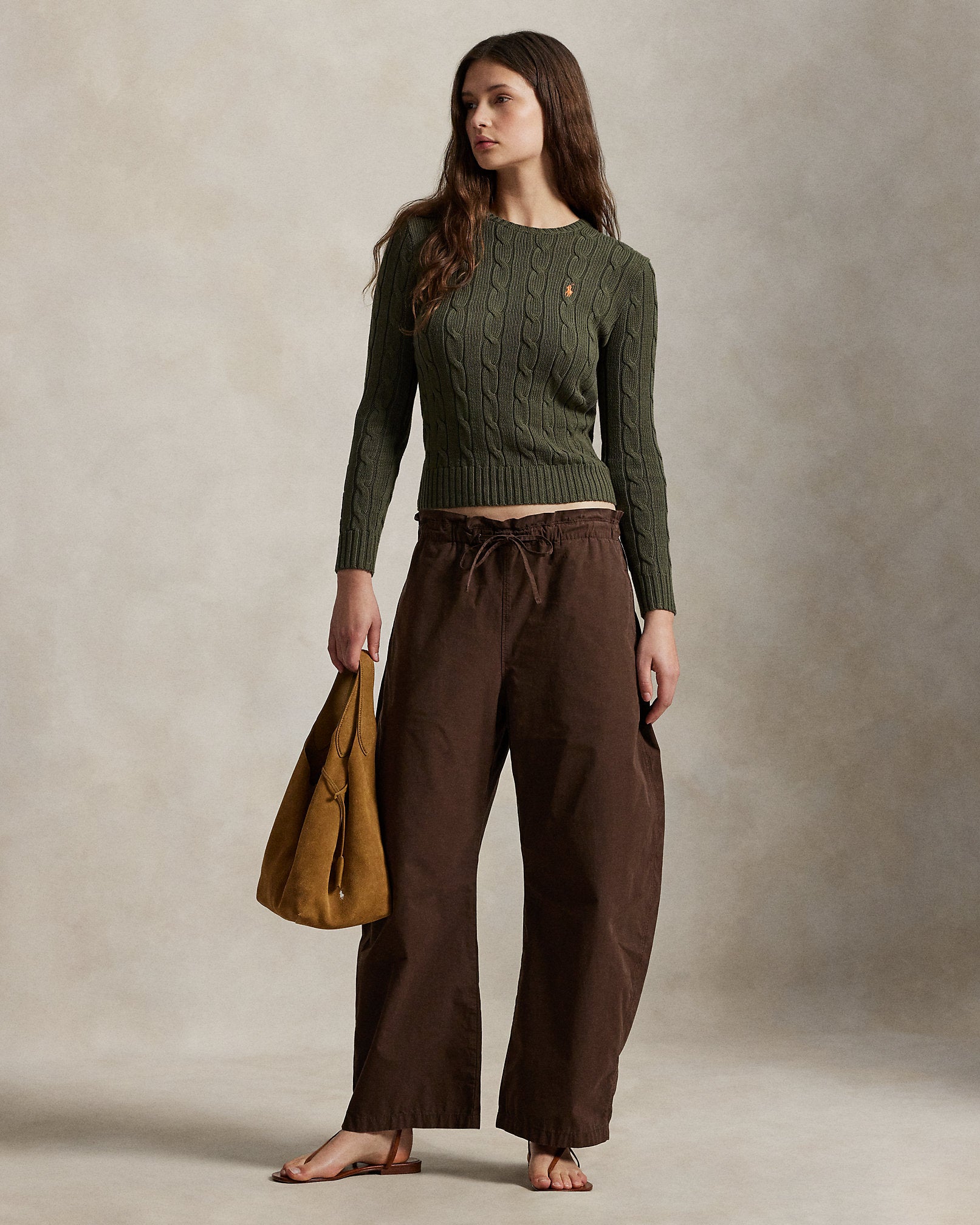 Ralph Lauren CableKnit Cotton Crewneck Sweater