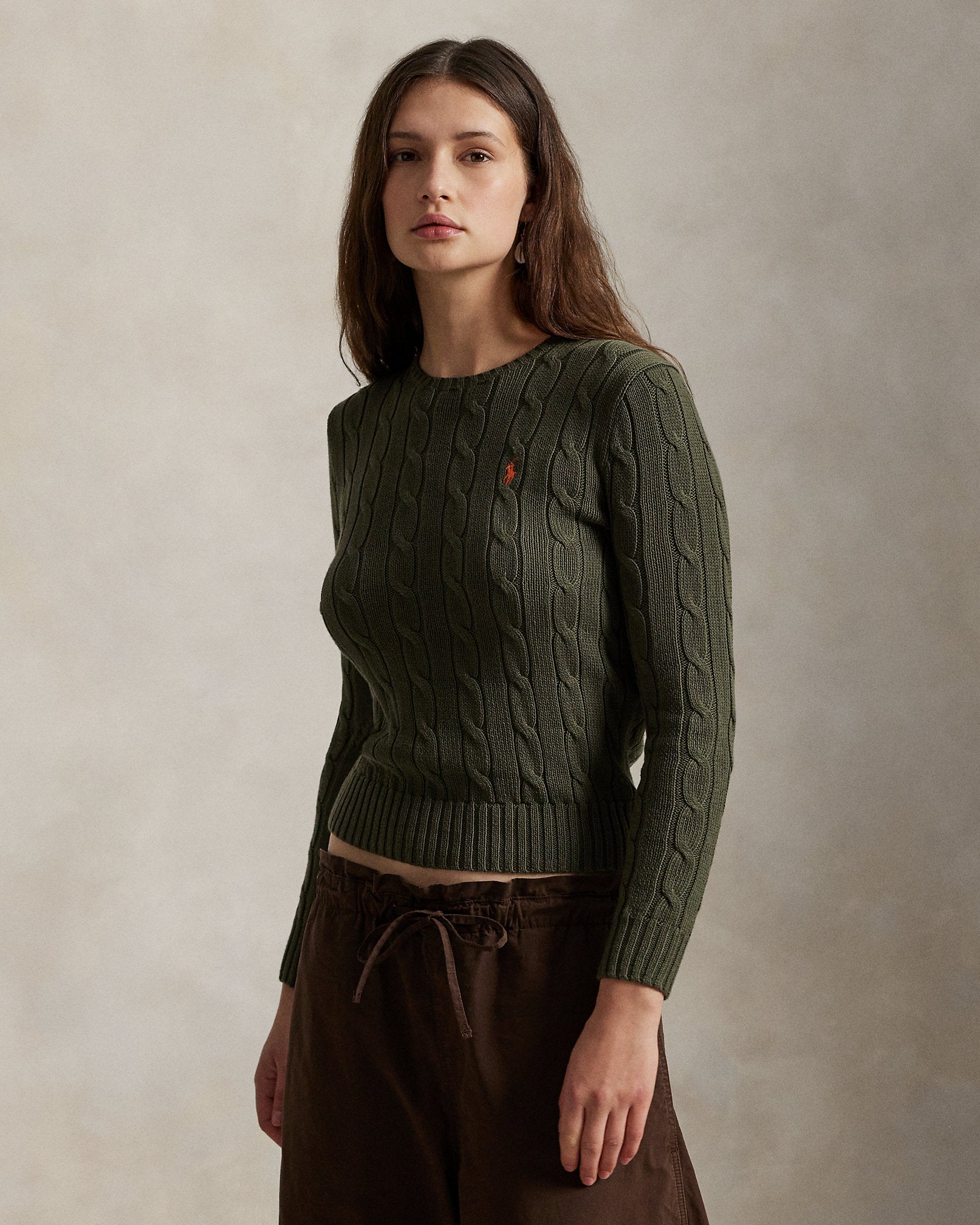 Ralph Lauren CableKnit Cotton Crewneck Sweater
