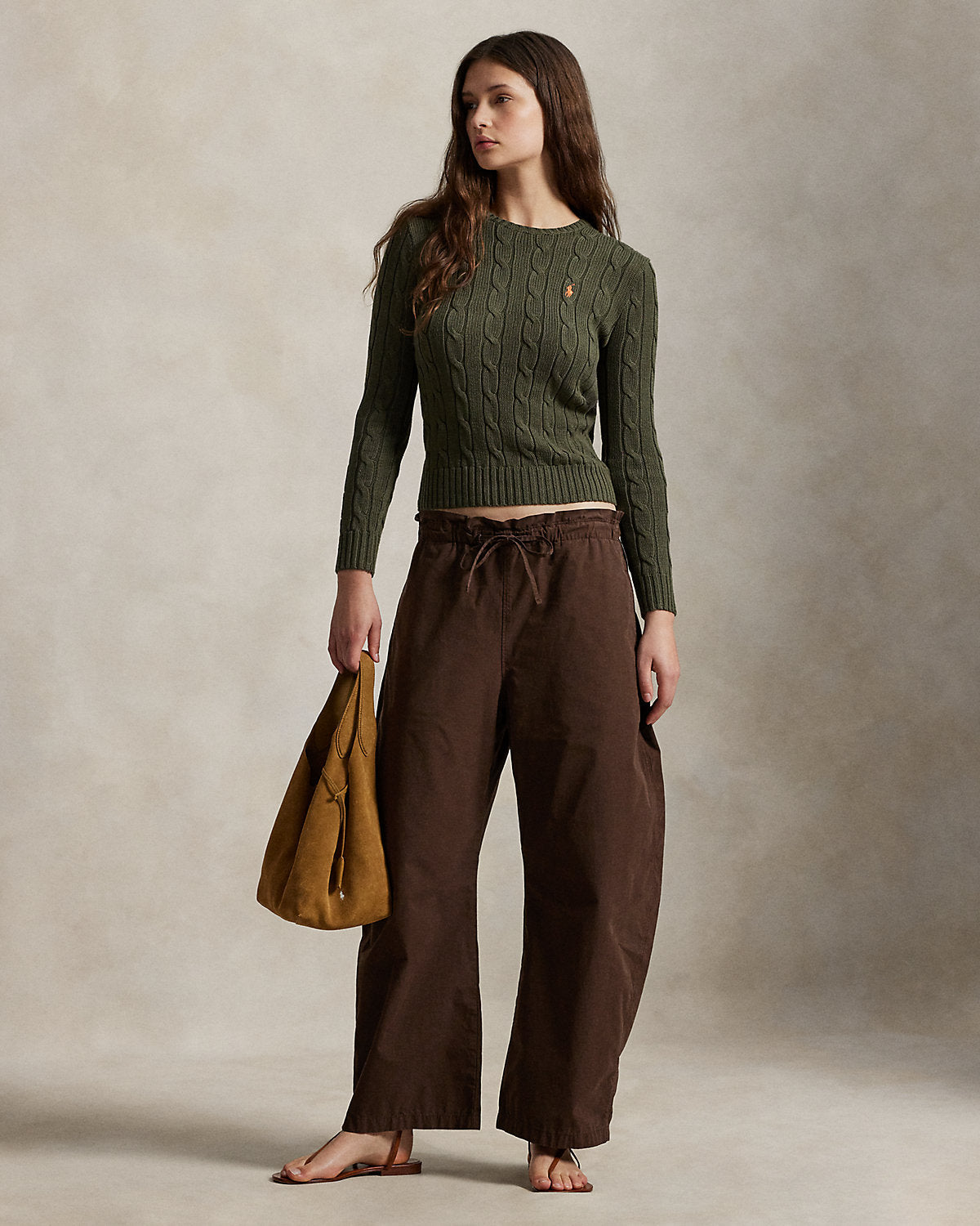 Ralph Lauren CableKnit Cotton Crewneck Sweater