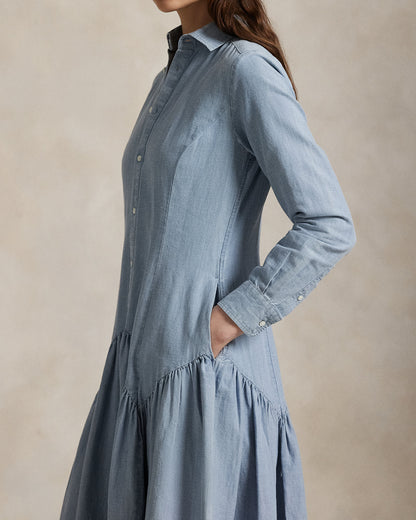 Ralph Lauren CottonLinen Chambray Shirtdress