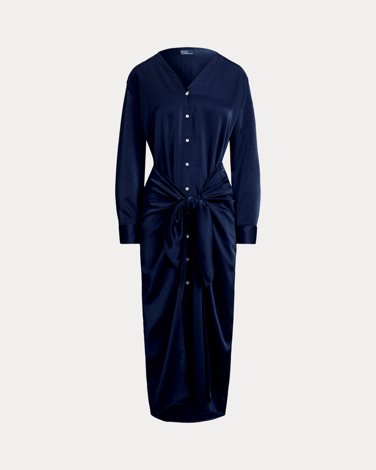 Ralph Lauren Satin TieFront Wrap Shirtdress