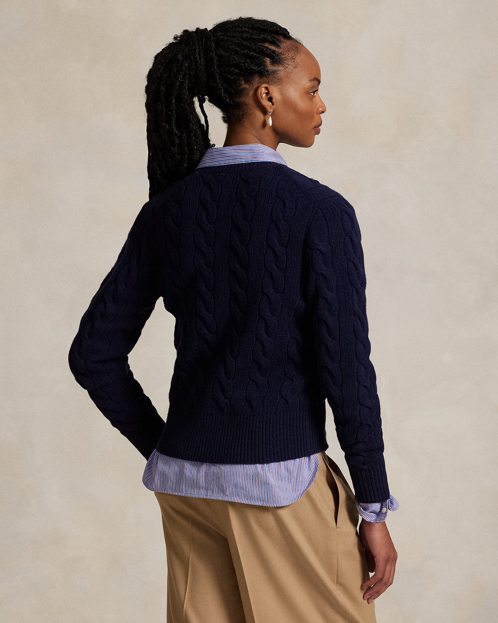 Ralph Lauren CableKnit WoolCashmere Cardigan
