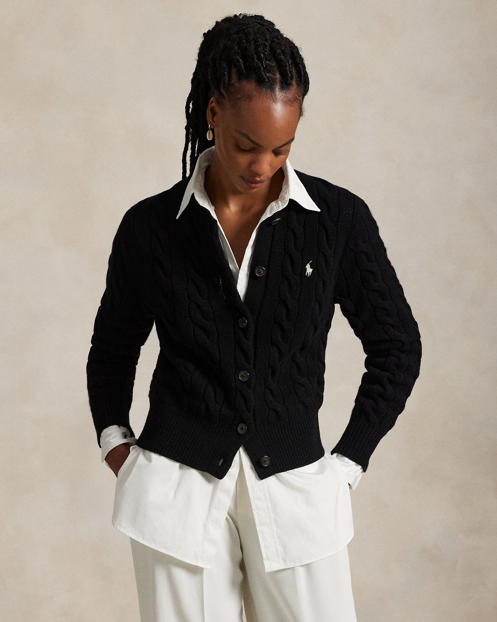 Ralph Lauren CableKnit WoolCashmere Cardigan