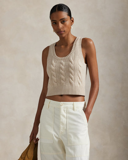 Ralph Lauren Cable WoolCashmere Sleeveless Sweater