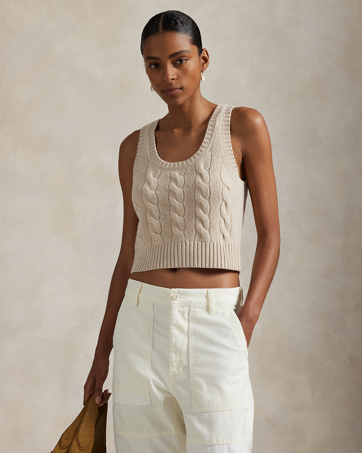 Ralph Lauren Cable WoolCashmere Sleeveless Sweater
