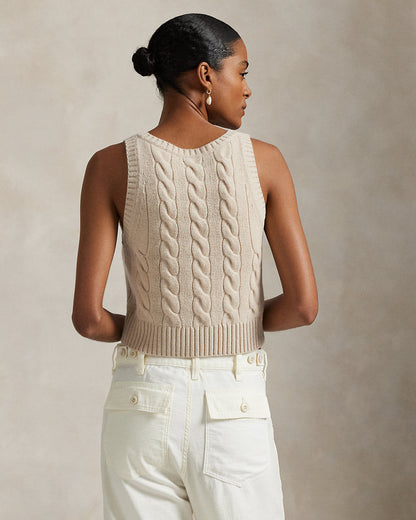 Ralph Lauren Cable WoolCashmere Sleeveless Sweater