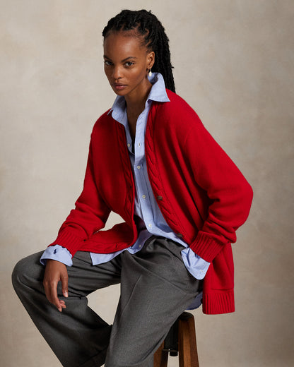 Ralph Lauren CableTrim WoolCashmere Cardigan