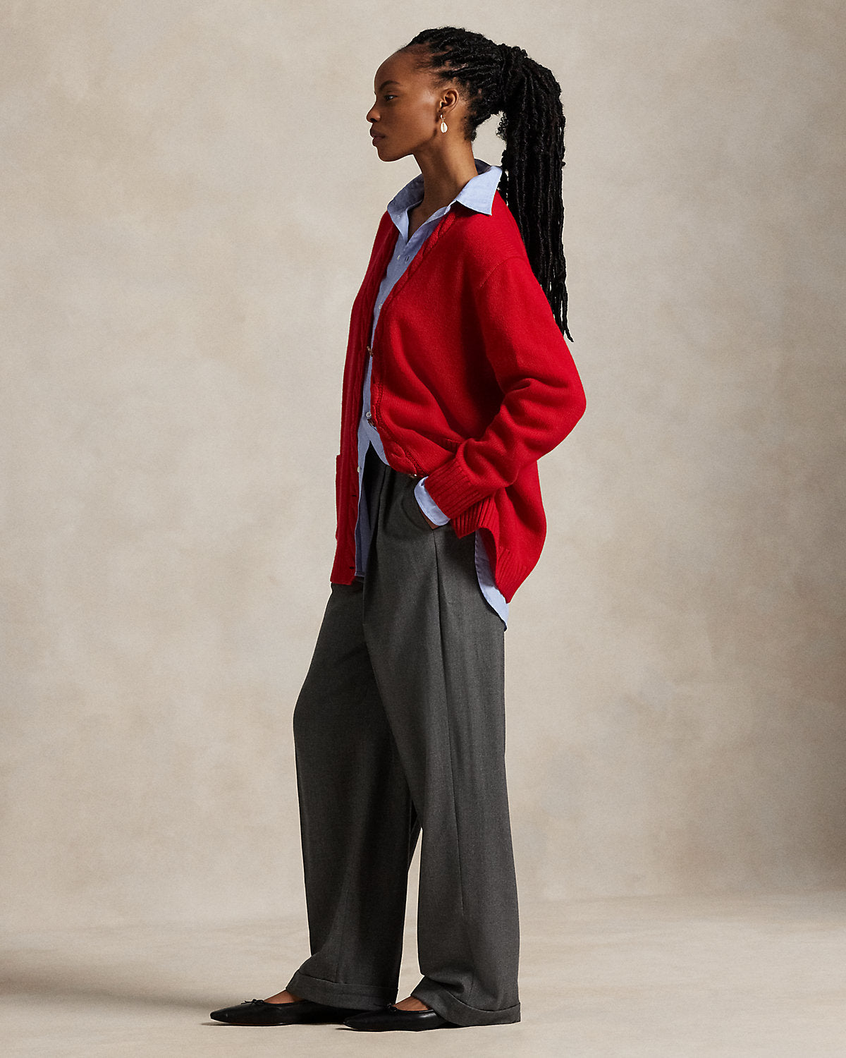Ralph Lauren CableTrim WoolCashmere Cardigan