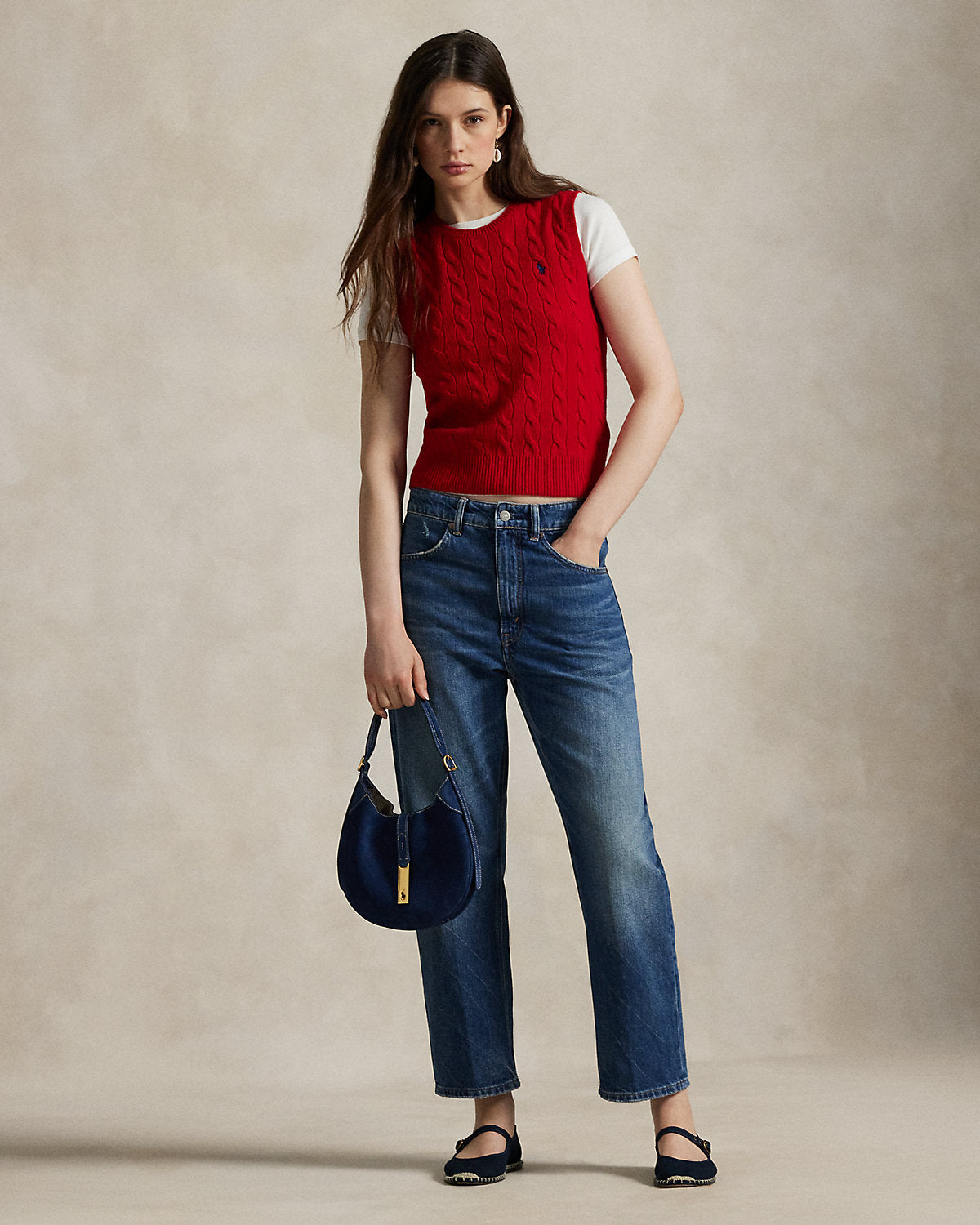 Ralph Lauren CableKnit WoolCashmere Sweater Vest