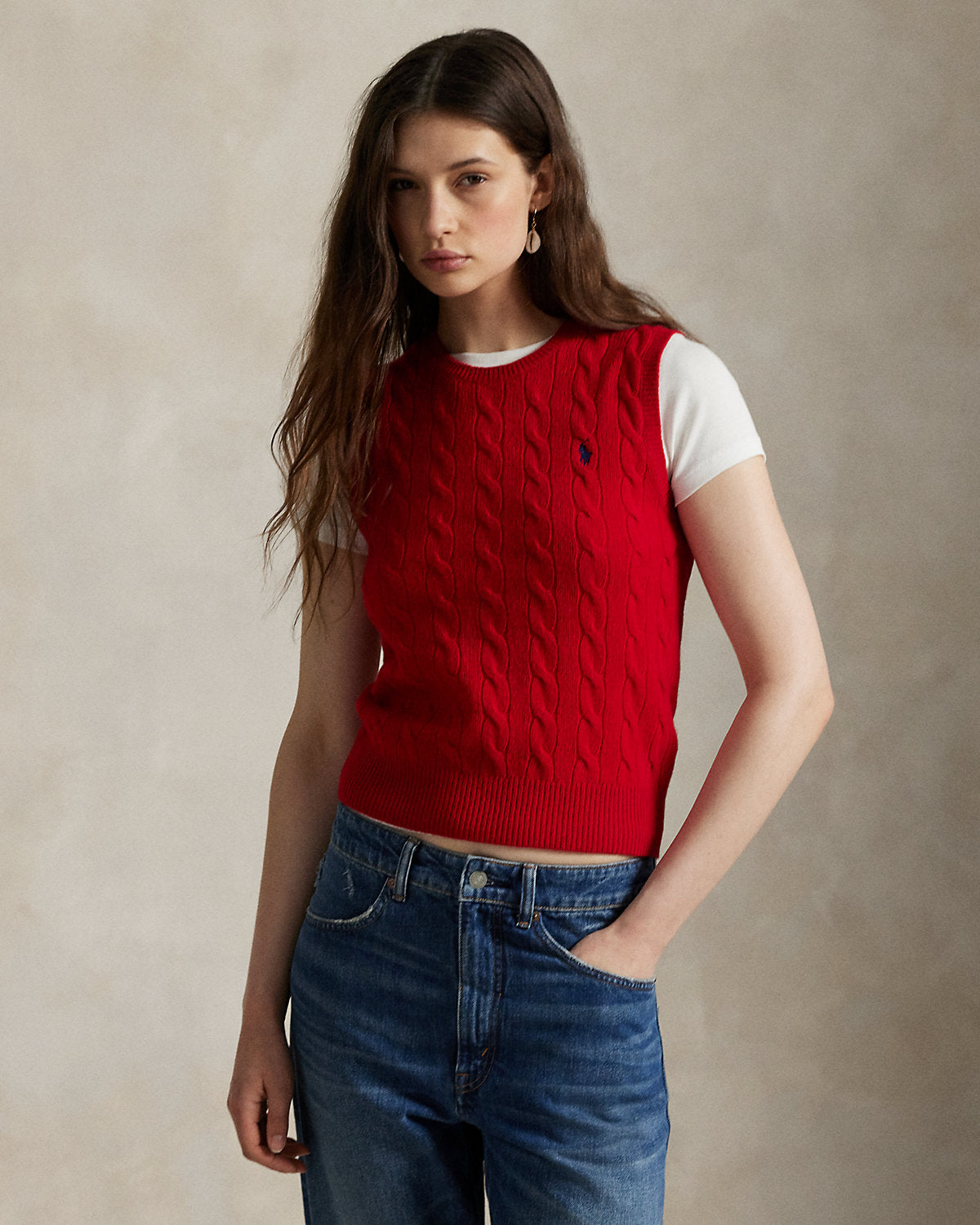 Ralph Lauren CableKnit WoolCashmere Sweater Vest