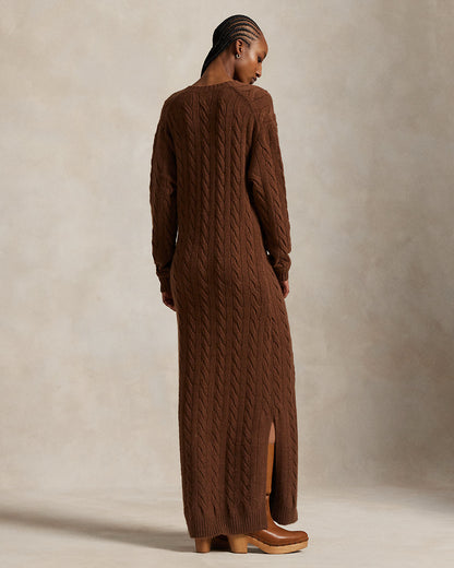 Ralph Lauren CableKnit VNeck Sweater Dress