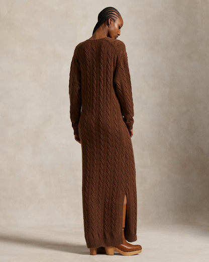 Ralph Lauren CableKnit VNeck Sweater Dress