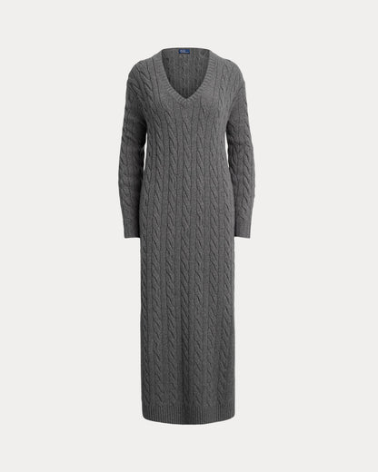 Ralph Lauren CableKnit VNeck Sweater Dress