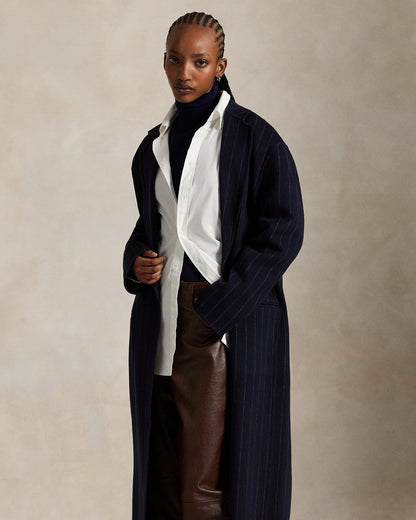 Ralph Lauren Pinstripe DoubleFaced Wool Overcoat