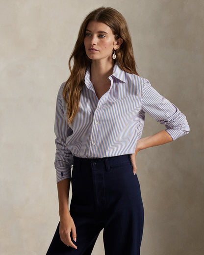 Ralph Lauren Stretch Slim Fit Striped Poplin Shirt