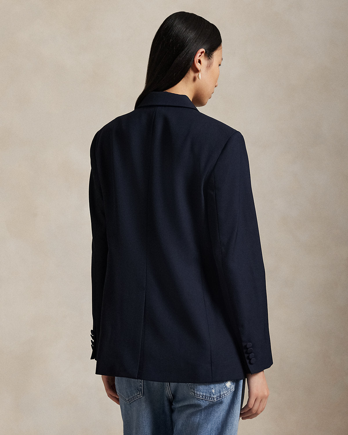 Ralph Lauren DoubleBreasted SilkLapel Wool Blazer