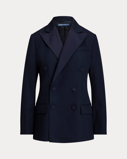 Ralph Lauren DoubleBreasted SilkLapel Wool Blazer