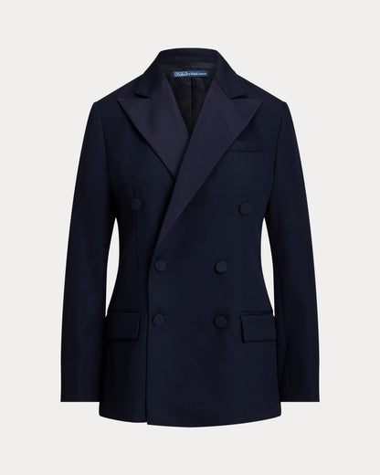 Ralph Lauren DoubleBreasted SilkLapel Wool Blazer