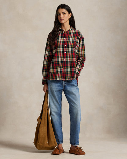 Ralph Lauren Relaxed Fit Plaid Cotton Twill Shirt