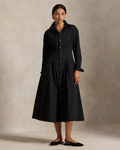 Ralph Lauren Pleated Cotton Shirtdress