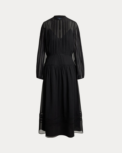 Ralph Lauren LaceTrim Georgette Dress