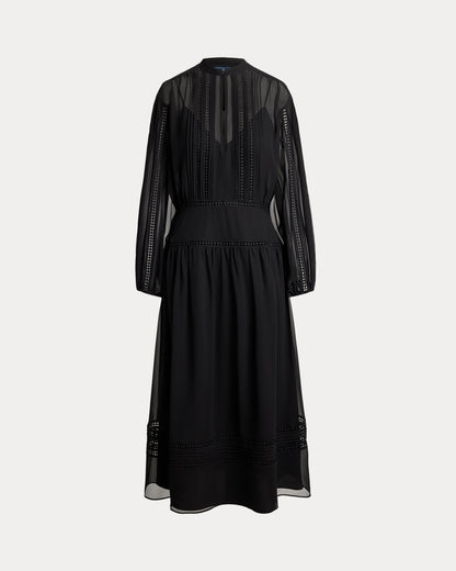 Ralph Lauren LaceTrim Georgette Dress