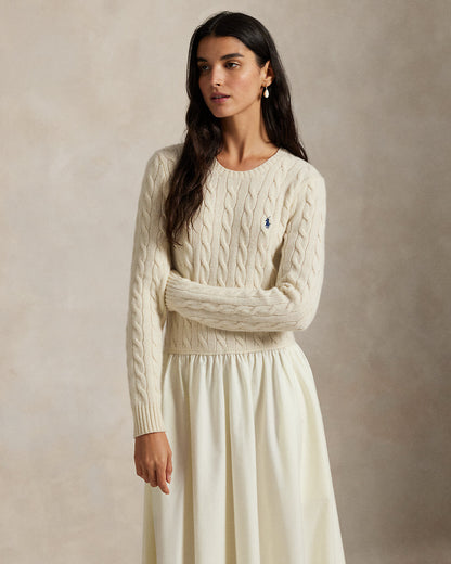 Ralph Lauren CableKnit Poplin Dress