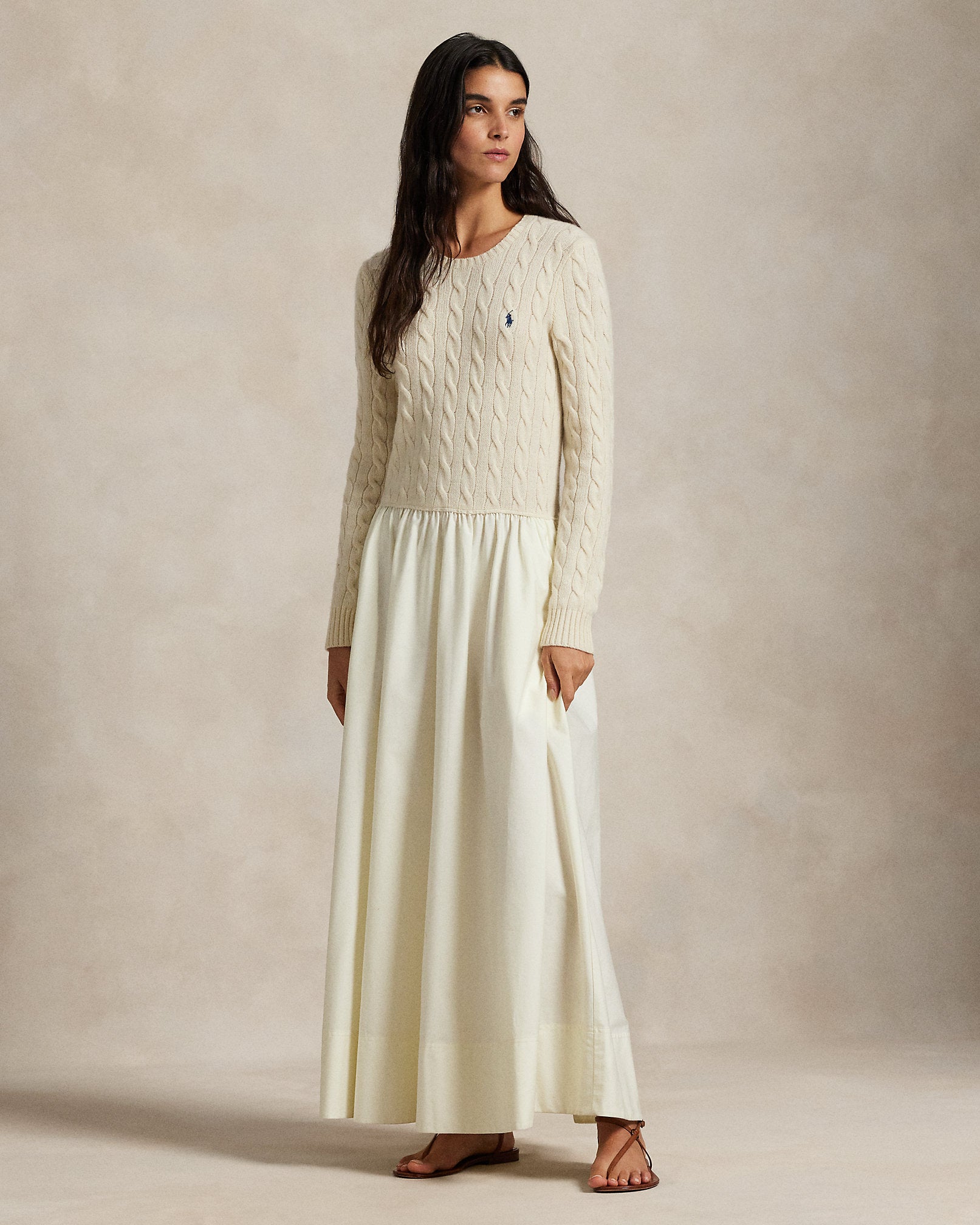 Ralph Lauren CableKnit Poplin Dress