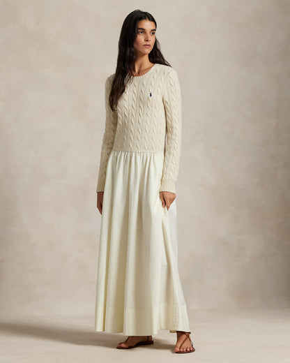 Ralph Lauren CableKnit Poplin Dress