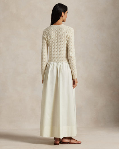 Ralph Lauren CableKnit Poplin Dress
