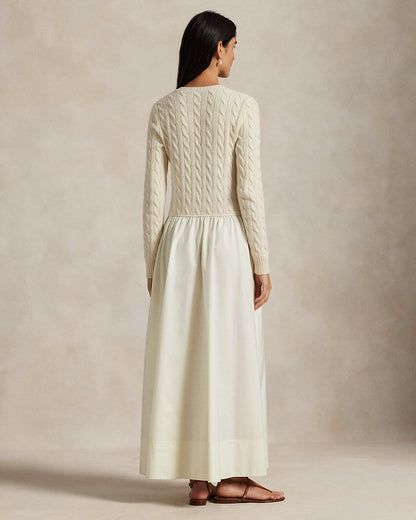 Ralph Lauren CableKnit Poplin Dress