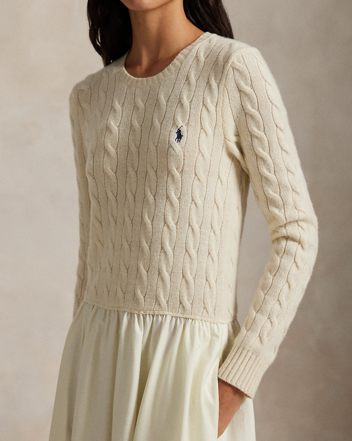 Ralph Lauren CableKnit Poplin Dress