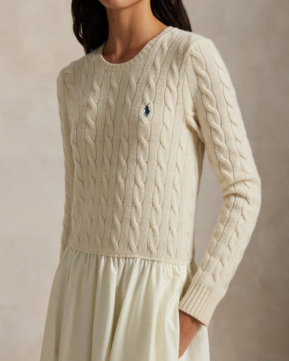 Ralph Lauren CableKnit Poplin Dress